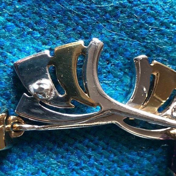 Gold, silver and amethyst earrings - Picture 7 of 9